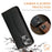 FIERRE SHANN For iPhone 16 Pro Max Case PU Leather Flip Stand Wallet Phone Cover - Black - 5