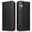 FIERRE SHANN For iPhone 16 Case PU Leather Flip Stand Wallet Phone Cover - Black - 1