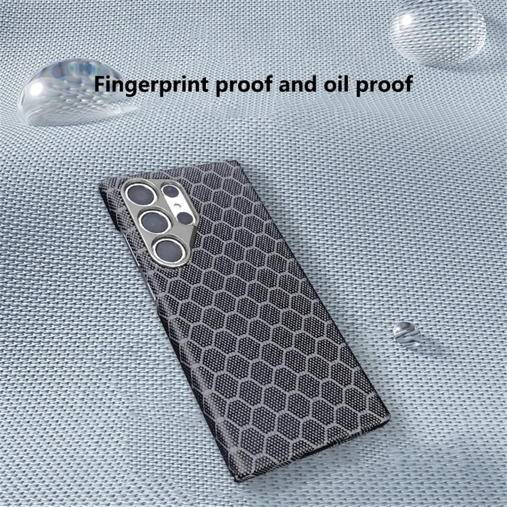 For Samsung Galaxy S24 Ultra Magnetic Case Aramid Fiber Honeycomb Texture Phone Cover - 4
