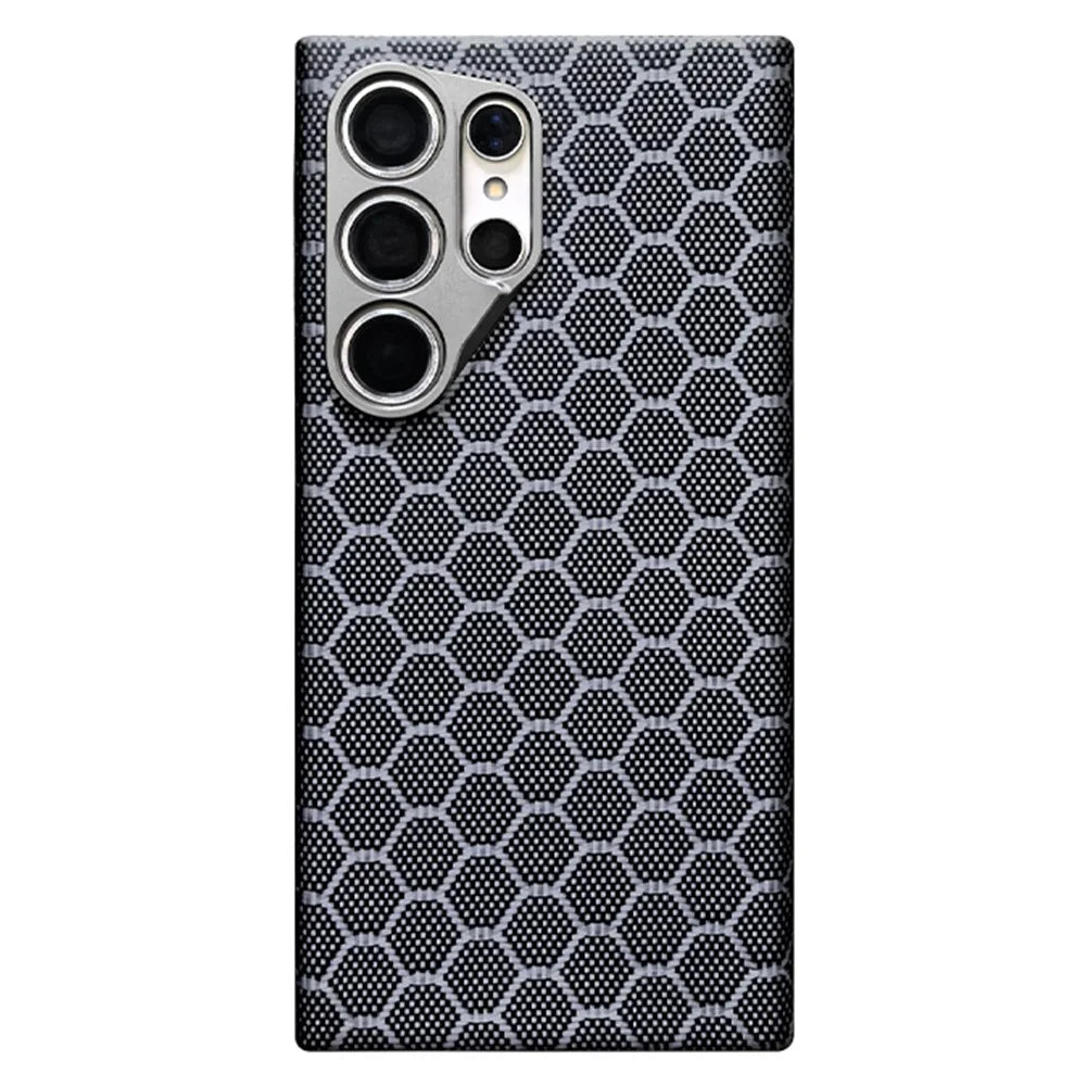 For Samsung Galaxy S24 Ultra Case Ultra Thin Aramid Fiber Honeycomb Texture Phone Cover - 1