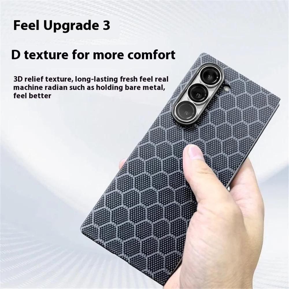For Samsung Galaxy Z Fold6 5G Magnetic Case Honeycomb Texture Aramid Fiber Phone Cover with Front Frame - 6