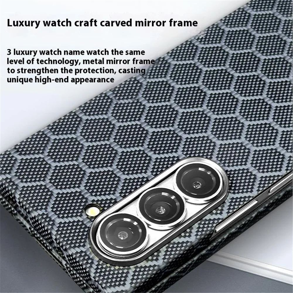 For Samsung Galaxy Z Fold6 5G Magnetic Case Honeycomb Texture Aramid Fiber Phone Cover with Front Frame - 7