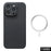 For iPhone 16 Pro Max Magnetic Case 1500D Coarse Texture Aramid Fiber Phone Cover Precision Cut-Out - Black - 1