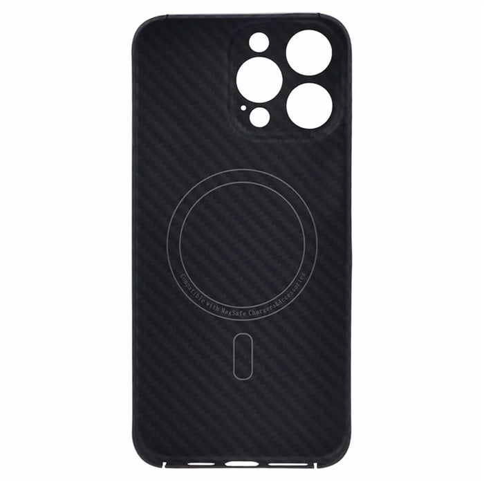 For iPhone 16 Pro Max Magnetic Case 1500D Coarse Texture Aramid Fiber Phone Cover Precision Cut-Out - Black - 3