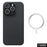 For iPhone 16 Pro Max Magnetic Case 1500D Coarse Texture Aramid Fiber Phone Cover (Big Lens Hole) - Black - 1