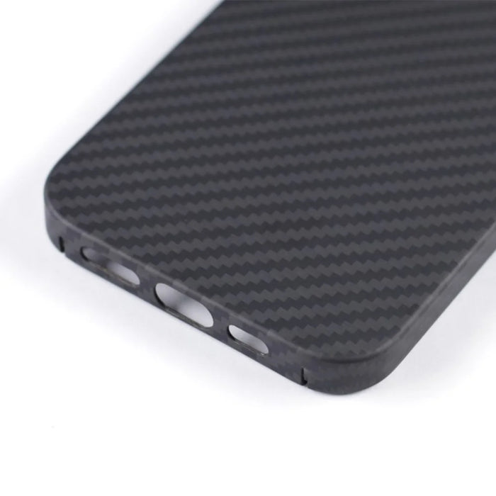 For iPhone 16 Pro Max Case 1500D Coarse Texture Aramid Fiber Thin Phone Cover (Big Lens Hole) - Black - 3