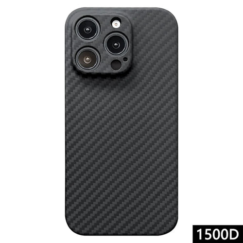 For iPhone 16 Pro Max Case 1500D Coarse Texture Aramid Fiber Phone Cover Precision Cut-Out - Black - 1