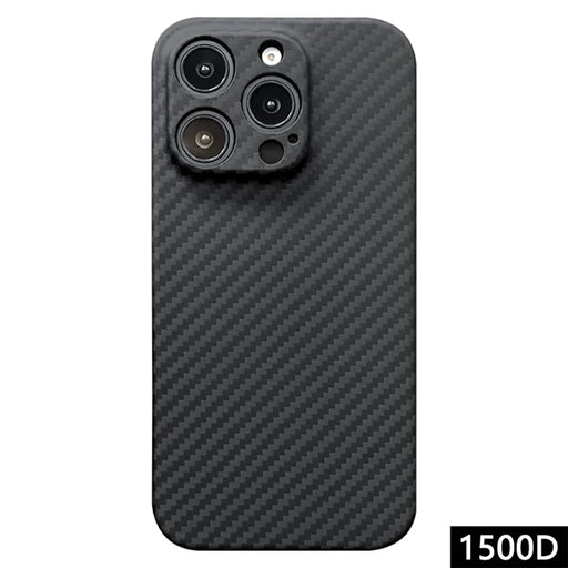 For iPhone 16 Pro Max Case 1500D Coarse Texture Aramid Fiber Phone Cover Precision Cut-Out - Black - 1