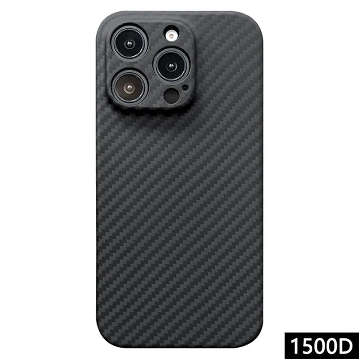 For iPhone 16 Pro Max Case 1500D Coarse Texture Aramid Fiber Phone Cover Precision Cut-Out - Black - 1