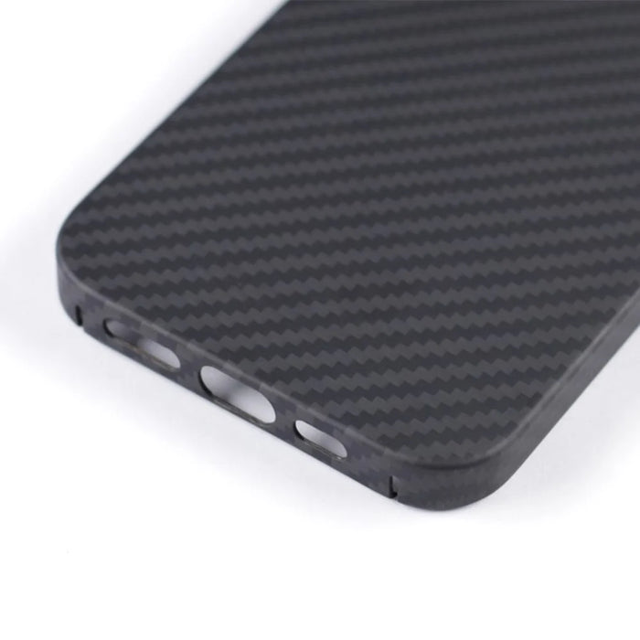 For iPhone 16 Pro Case 1500D Coarse Texture Aramid Fiber Thin Phone Cover (Big Lens Hole) - Black - 3