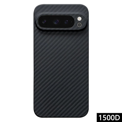 For Google Pixel 9 Pro XL Case 1500D Coarse Texture Aramid Fiber Phone Cover Precision Cut-Out - Black - 1