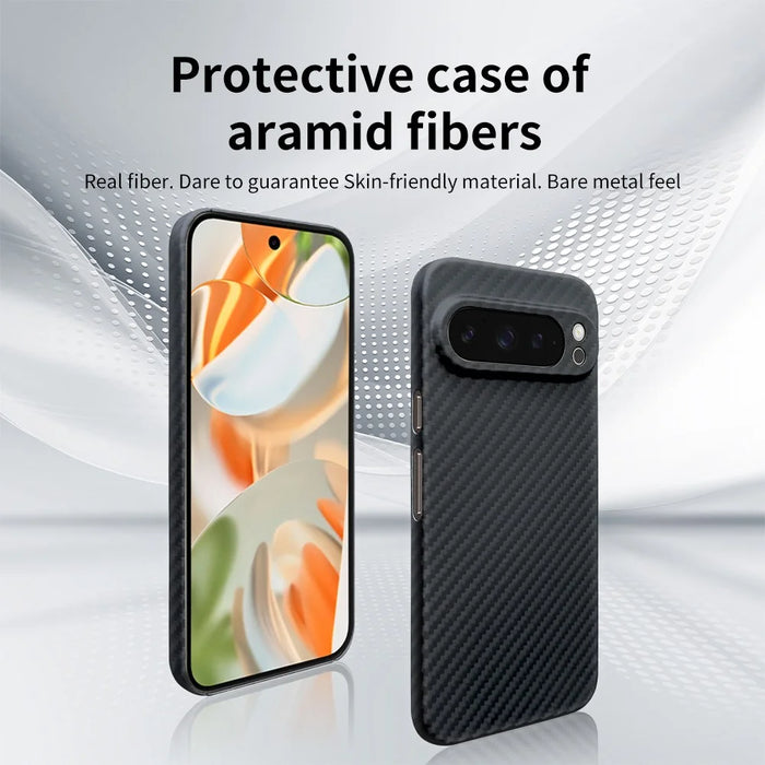 For Google Pixel 9 Pro XL Case 1500D Coarse Texture Aramid Fiber Phone Cover Precision Cut-Out - Black - 2