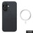 For iPhone 16 Plus Magnetic Case 1500D Coarse Texture Aramid Fiber Phone Cover (Big Lens Hole) - Black - 1