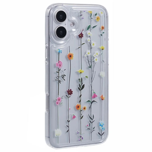 For iPhone 16 Case TPU Flower Printing Pattern Air Cushion Design Protective Cover - KS2 - 1