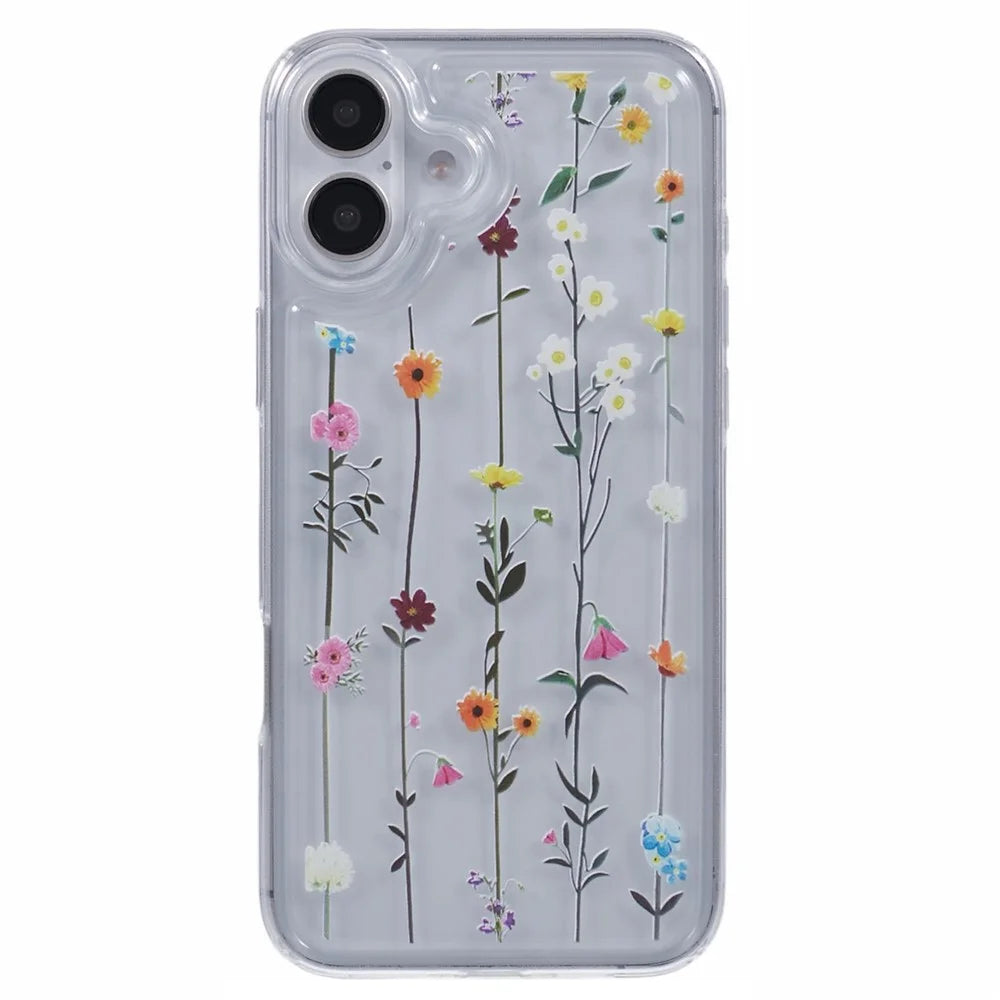 For iPhone 16 Case TPU Flower Printing Pattern Air Cushion Design Protective Cover - KS2 - 3