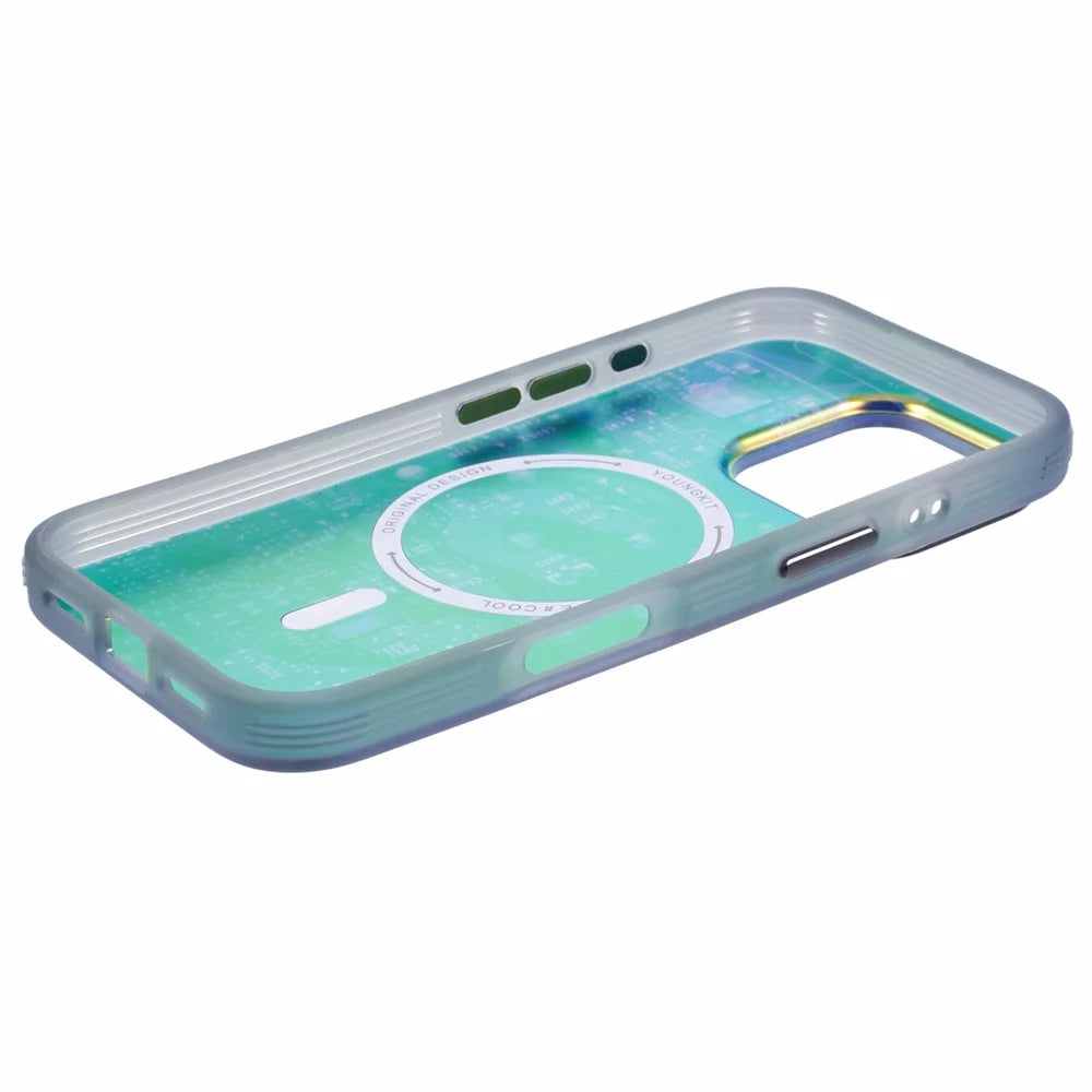 YOUNGKIT Future Series for iPhone 16 Pro Max Case Compatible with MagSafe IMD TPU Anti-Scratch Cover - Silver - 5