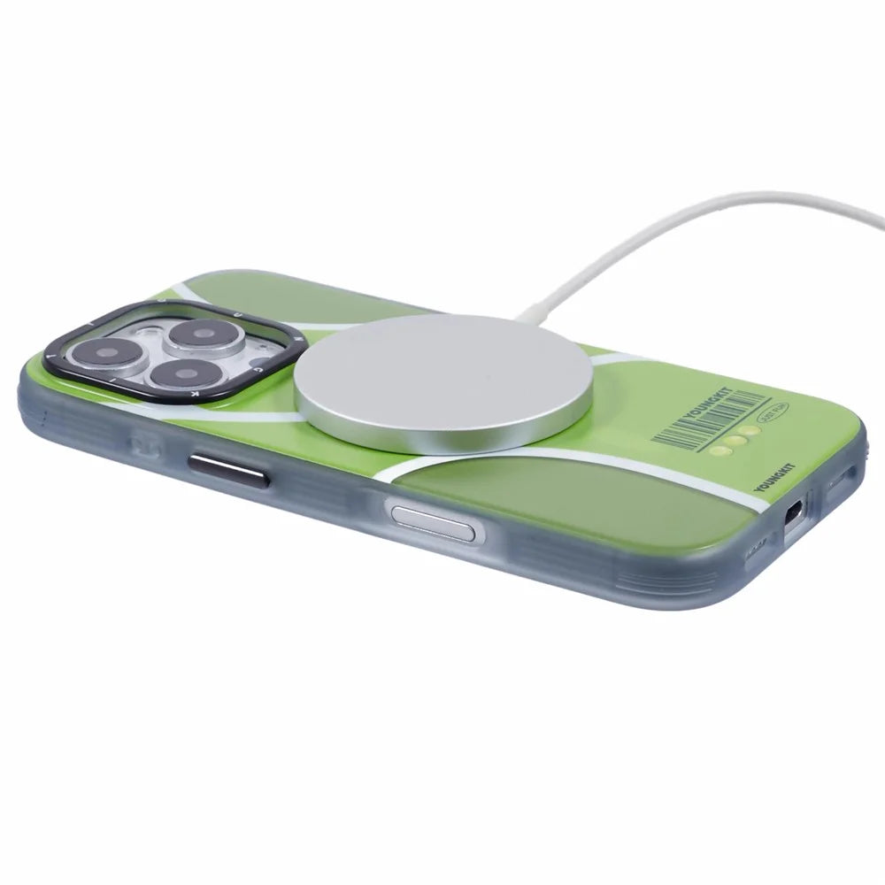 YOUNGKIT Sports Series for iPhone 16 Pro Max Case Compatible with MagSafe IMD TPU Shockproof Cover - Tennis - 4