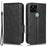 For Google Pixel 5 Imprinted Triangle Pattern Flip Phone Case Stand Wallet Drop Protection PU Leather Cover with Strap - Black - 1
