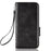For Google Pixel 5 Imprinted Triangle Pattern Flip Phone Case Stand Wallet Drop Protection PU Leather Cover with Strap - Black - 5