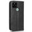 For Google Pixel 5 Imprinted Triangle Pattern Flip Phone Case Stand Wallet Drop Protection PU Leather Cover with Strap - Black - 6