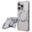 For iPhone 16 Pro Case Kickstand Frameless Aluminum Alloy Bumper Phone Cover - Silver - 1