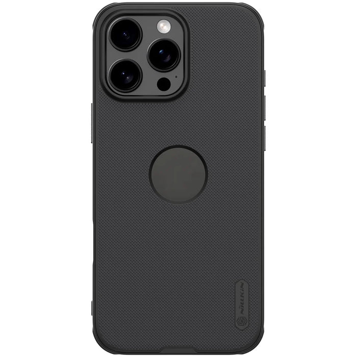 NILLKIN Super Frosted Shield Pro for iPhone 16 Pro Phone Case PC+TPU Matte Phone Cover (Logo Hole Design) - Black - 1