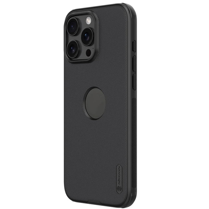 NILLKIN Super Frosted Shield Pro for iPhone 16 Pro Phone Case PC+TPU Matte Phone Cover (Logo Hole Design) - Black - 2