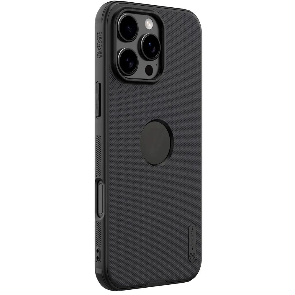 NILLKIN Super Frosted Shield Pro for iPhone 16 Pro Phone Case PC+TPU Matte Phone Cover (Logo Hole Design) - Black - 3