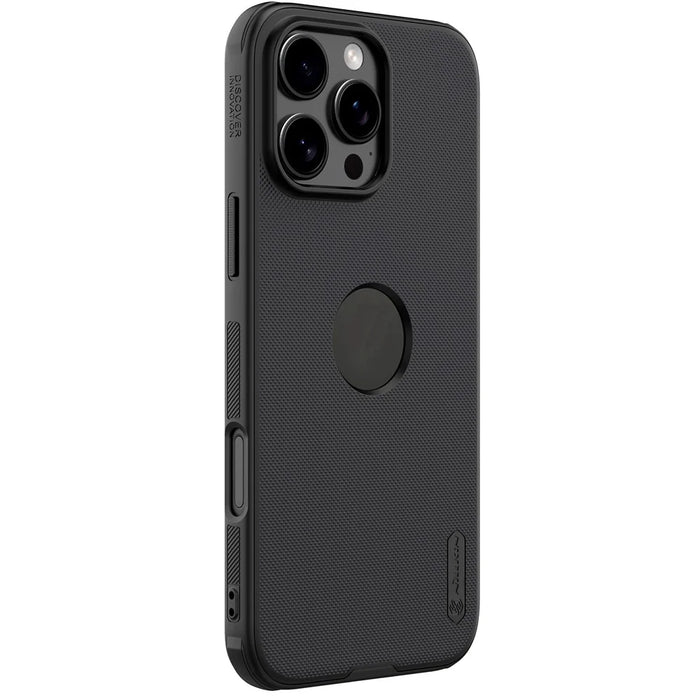 NILLKIN Super Frosted Shield Pro for iPhone 16 Pro Phone Case PC+TPU Matte Phone Cover (Logo Hole Design) - Black - 3