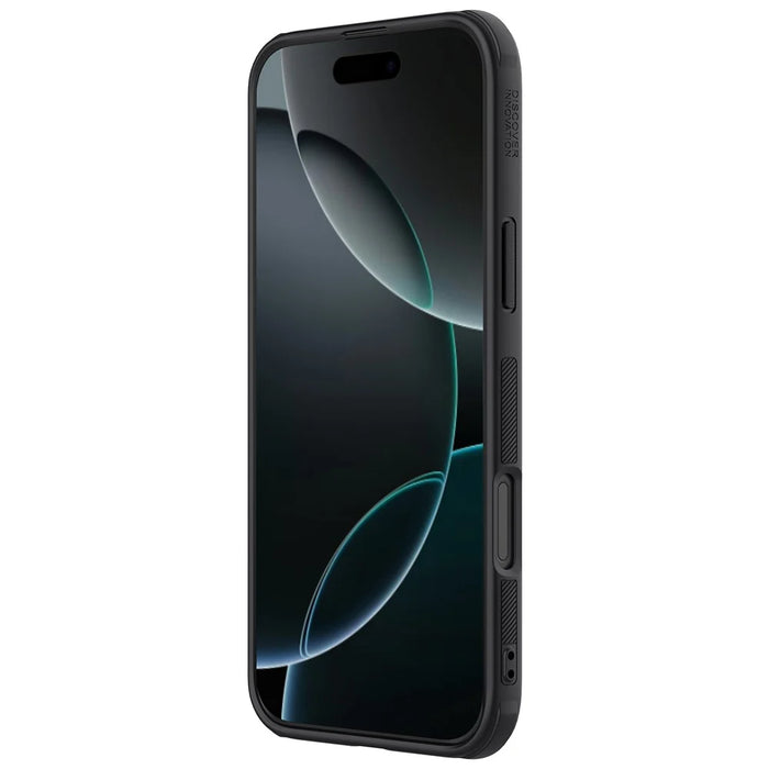 NILLKIN Super Frosted Shield Pro for iPhone 16 Pro Phone Case PC+TPU Matte Phone Cover (Logo Hole Design) - Black - 5