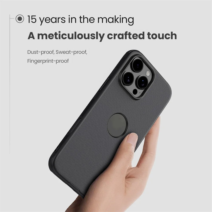NILLKIN Super Frosted Shield Pro for iPhone 16 Pro Phone Case PC+TPU Matte Phone Cover (Logo Hole Design) - Black - 6