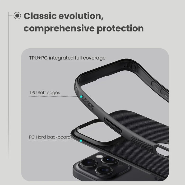 NILLKIN Super Frosted Shield Pro for iPhone 16 Pro Phone Case PC+TPU Matte Phone Cover (Logo Hole Design) - Black - 7