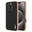 AZNS For iPhone 16 Pro Max Case Electroplating Carbon Fiber Texture PU+TPU Phone Cover - Black - 1