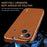 AZNS For iPhone 13 Case Electroplating Carbon Fiber Texture PU+TPU Phone Cover - Brown - 6