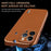 AZNS For iPhone 13 Pro Case Electroplating Carbon Fiber Texture PU+TPU Phone Cover - Brown - 6