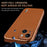 AZNS For iPhone 14 Case Electroplating Carbon Fiber Texture PU+TPU Phone Cover - Brown - 6