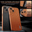 AZNS For iPhone 14 Case Electroplating Carbon Fiber Texture PU+TPU Phone Cover - Brown - 7