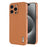 AZNS For iPhone 14 Pro Case Electroplating Carbon Fiber Texture PU+TPU Phone Cover - Brown - 1
