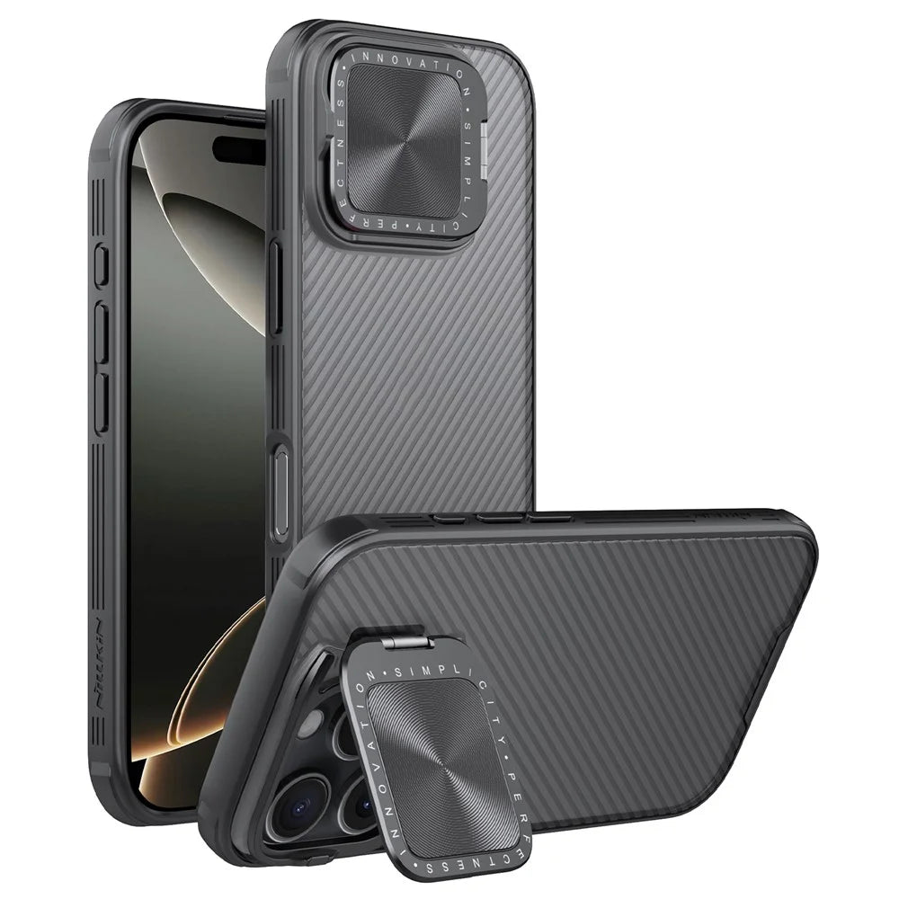 NILLKIN Camshield Prop Series for iPhone 16 Pro Max Case Translucent Slide Camera Protection PC + TPU Phone Cover - 1
