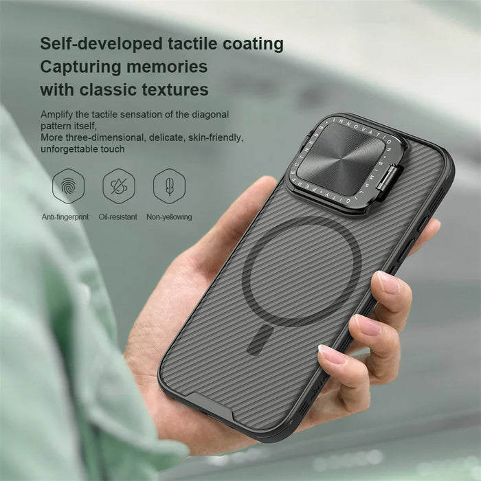NILLKIN Camshield Prop Magnetic Translucent Series for iPhone 16 Pro Case Compatible with MagSafe TPU+PC Phone Cover with Camera Lid - 6