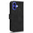 For iPhone 16 Plus Leather Case Skin-Feel Anti-Drop Wallet Flip Phone Cover - Black - 6