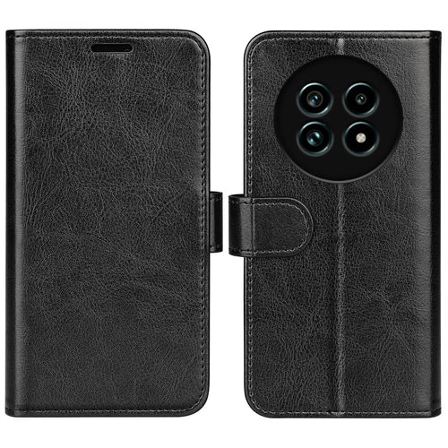 For Realme 13 Pro 5G (Global) / 13 Pro+ 5G (Global) Wallet Case Crazy Horse Texture Stand Leather Phone Cover - Black - 1