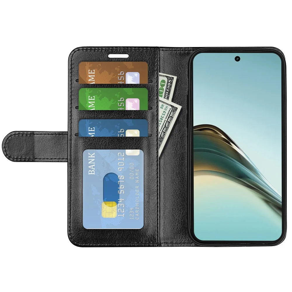 For Realme 13 Pro 5G (Global) / 13 Pro+ 5G (Global) Wallet Case Crazy Horse Texture Stand Leather Phone Cover - Black - 2