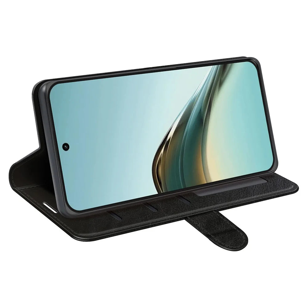 For Realme 13 Pro 5G (Global) / 13 Pro+ 5G (Global) Wallet Case Crazy Horse Texture Stand Leather Phone Cover - Black - 3