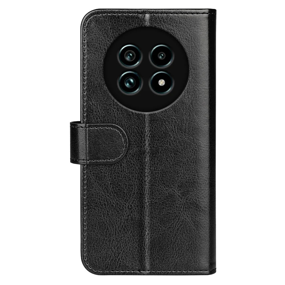 For Realme 13 Pro 5G (Global) / 13 Pro+ 5G (Global) Wallet Case Crazy Horse Texture Stand Leather Phone Cover - Black - 7
