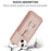 For iPhone 15 Plus / 14 Plus Case Drawing Type Card Slots Litchi Texture Leather Back Cover with Ring Kickstand - Rose Gold - 7