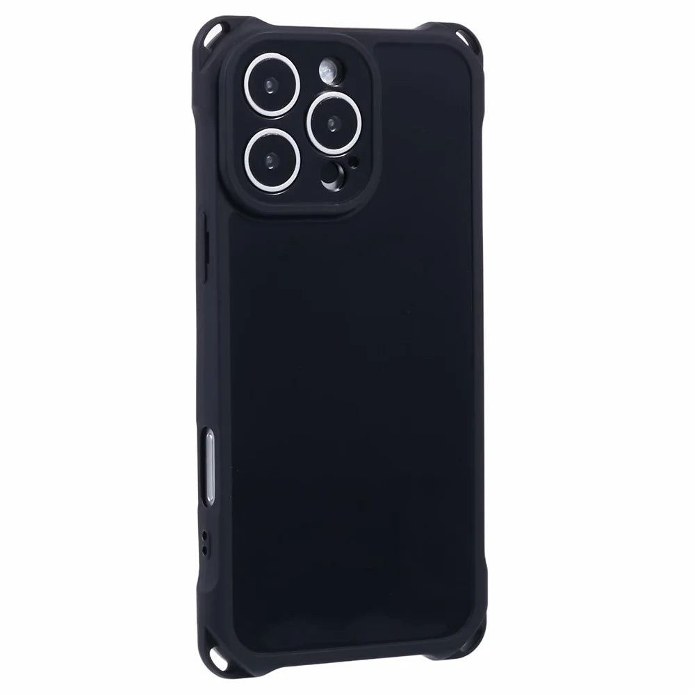 For iPhone 16 Pro Case Reinforced Corner Protection TPU Phone Cover - Black - 1