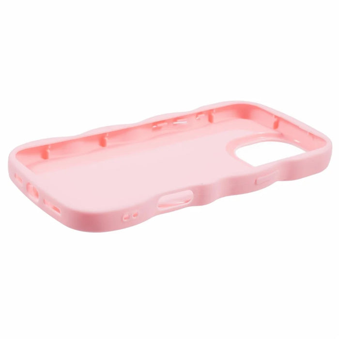 XL Series For iPhone 16 Pro Case TPU Protective Phone Cover Unique Curly Wave Frame - Pink - 4