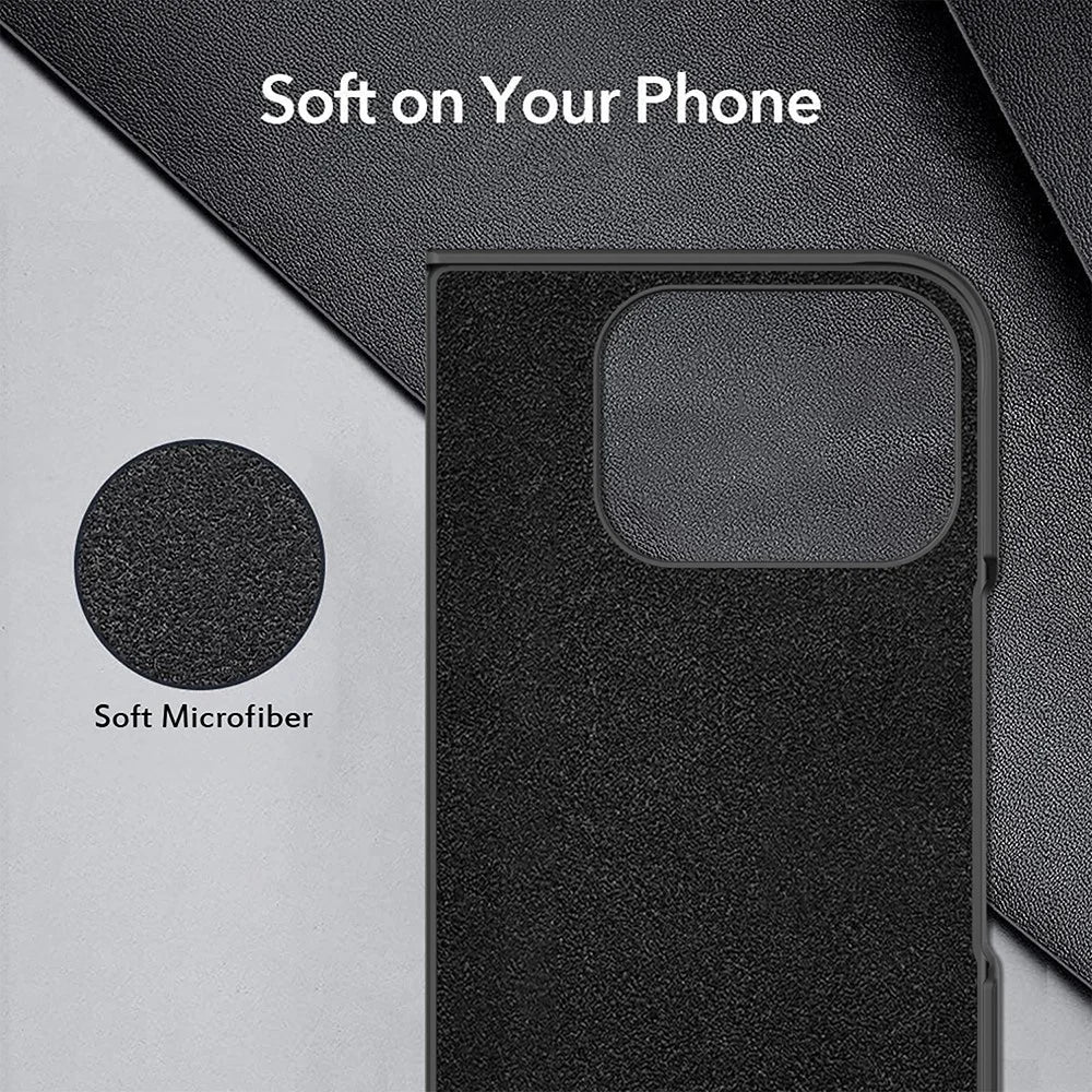 For Google Pixel Fold 2 Case Litchi Texture Leather+PC Phone Cover with Tempered Glass Film - Black - 5