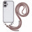 For iPhone 16 Case TPU+PC Crystal Clear Back Cover with Lanyard - Grey - 1
